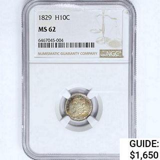 1829 Capped Bust Half Dime NGC MS62 