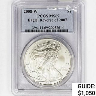 2008-W Silver Eagle PCGS MS69 REV 07