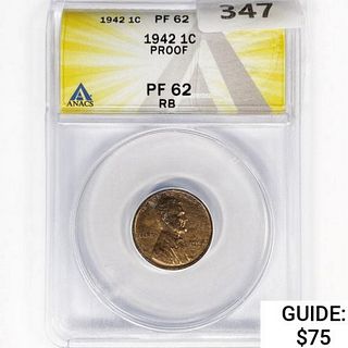 1942 Wheat Cent ANACS PF62 RB