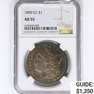 1890-CC Morgan Silver Dollar NGC AU55 