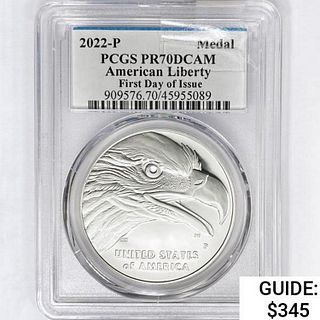 2022-P Liberty Silver Medal PCGS PR70 DCAM, 1st Da