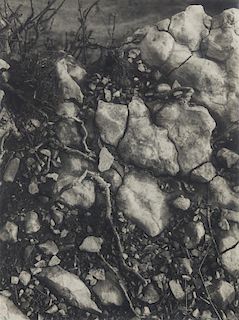 Josef Sudek, (Czech, 1896-1976), Cracked Ground Rock, c. 1930