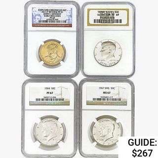 1964-2015 [4] Kennedy Half Dollars NGC MS/PF 