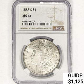 1888-S Morgan Silver Dollar NGC MS61 