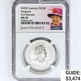 2023P $100 1oz Australia Platinum NGC MS70 Queen