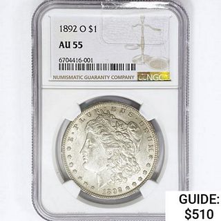 1892-O Morgan Silver Dollar NGC AU55 