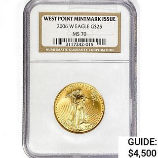 2006 W $25 1/2oz. American Gold Eagle NGC MS70 