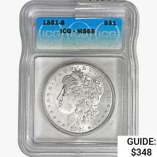 1881-S Morgan Silver Dollar ICG MS65 