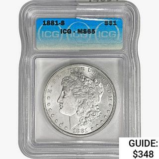 1881-S Morgan Silver Dollar ICG MS65 