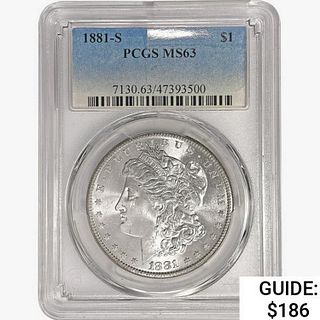 1881-S Morgan Silver Dollar PCGS MS63 