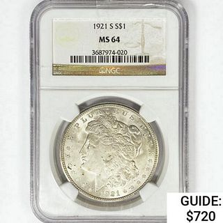 1921-S Mercury Silver Dollar NGC MS64 