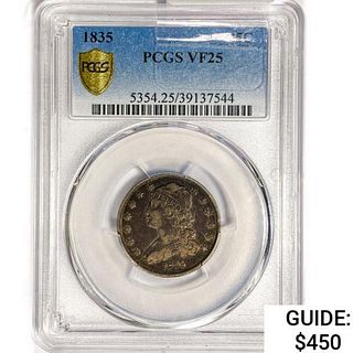 1835 Capped Bust Quarter PCGS VF25 