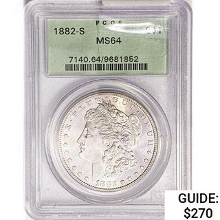 1882-S Morgan Silver Dollar PCGS MS64 