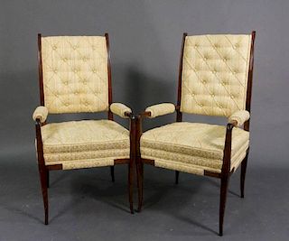 Pair of Tommi Parzinger Upholstered Armchairs