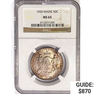 1920 Maine Half Dollar NGC MS65 