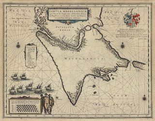 Decorative map of Cape Horn and Straits of Magellan