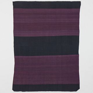 Purple and Black Ground Navajo Blanket, Backed