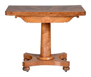 Louis Philippe Burl Wood Card Table
