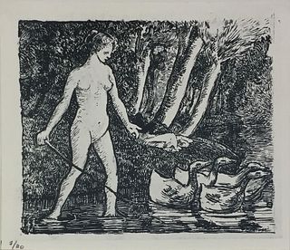 Camille Pissarro (After) - Nu Avec des Oies