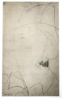 Amedeo Modigliani - Untitled portrait of a Woman in a Hat (After)