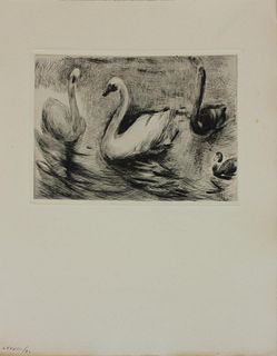 Berthe Morisot - Swans in a pond