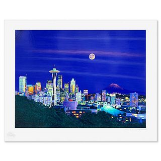 David Gallegos, "Seattle Moon" Limited Edition Serigraph from a PP Edition, Hand Signed with Letter of Authenticity