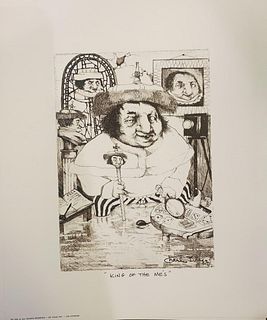 Charles Bragg - Lithograph on paper "King of the Me's"