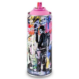 Mr. Brainwash, "Just Kidding (Pink)" Limited Edition Hand Painted Spray Can.