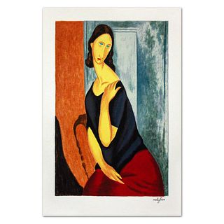 Amedeo Modigliani, "Jenne Hebuterne Con La Mano Sulla Spalla Sinistra" Limited Edition Serigraph with Certificate of Authenticity.
