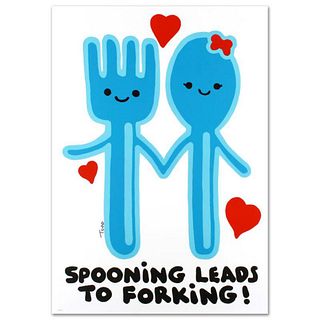 Spooning Leads to Forking Limited Edition Lithograph (25" x 35") by Todd Goldman, Numbered and Hand Signed with Certificate of Authenticity.