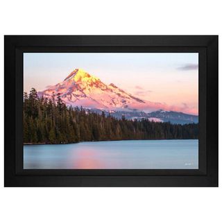 Jongas, "Mt Hood Photo" Framed Limited Edition on Canvas, Numbered and Hand Signed with Letter of Authenticity.