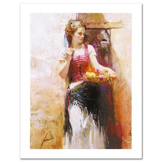 Pino (1939-2010) "The Flower Basket" Limited Edition Giclee. Numbered and Hand Signed; Certificate of Authenticity.
