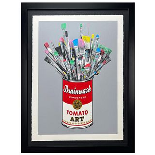 Mr. Brainwash, "Tomato Pop (Grey)" Framed Limited Edition Hand-Finished Silk Screen. Hand Signed and Certificate of Authenticity.