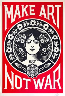 Shepard Fairey- Offset Lithograph "Make Art Not War"