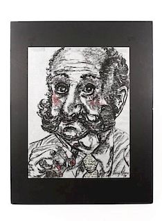 B. Gross, Charcoal Portrait of a Man w/ Mustache