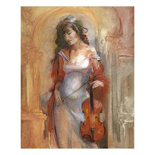 Lena Sotskova, "Modern Classic" Hand Signed, Artist Embellished Limited Edition Giclee on Canvas with COA.