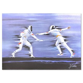 Victor Spahn, "Fencing" hand signed limited edition lithograph with Certificate of Authenticity.
