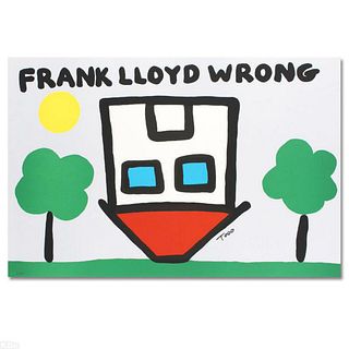 Frank Lloyd Wrong Limited Edition Lithograph by Todd Goldman, Numbered and Hand Signed with Certificate of Authenticity.