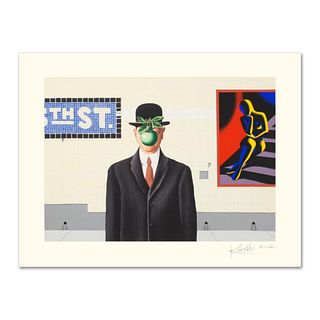 Mark Kostabi, "Going Places" Limited Edition Serigraph, Numbered and Hand Signed with Certificate.