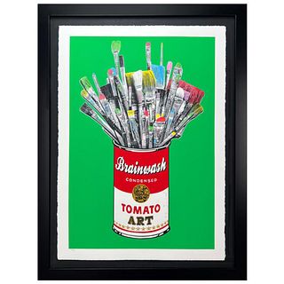 Mr. Brainwash, "Tomato Pop (Green)" Framed Limited Edition Hand-Finished Silk Screen. Hand Signed and Certificate of Authenticity.