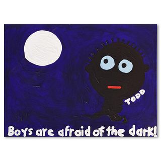 Todd Goldman, "Afraid of the Dark" Original Acrylic Painting on Gallery Wrapped Canvas (48" x 36"), Hand Signed with Letter of Authenticity.