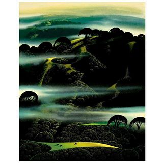 Eyvind Earle (1916-2000), "Fog Draped Hills" Limited Edition Serigraph on Paper; Numbered & Hand Signed; with Certificate of Authenticity.