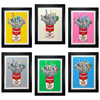 Mr. Brainwash- Unique and Hand-Finished Silk Screen (Set of 6) "Tomato Pop Set"