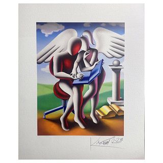 Mark Kostabi, "Divine Guidance" hand signed limited edition serigraph with Certificate of Authenticity.