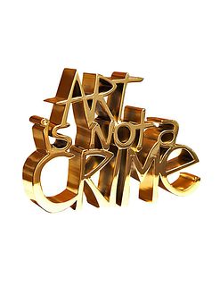 Mr. Brainwash- Limited edition resin sculpture "Art Is Not a Crime (Gold)"
