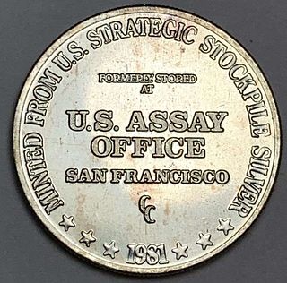 1981-CC U.S. Assay Office 1 ozt .999 Silver Trade Unit 
