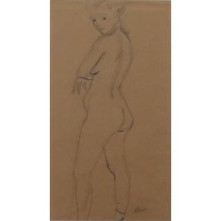 Maximilien Luce, French (1858 - 1941) Pencil on paper "Female Nude" Signed lower right