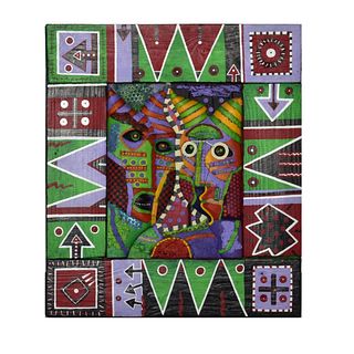Vintage Tribal Style Wall Hanging Sculpture