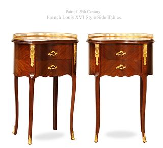 A Pair of 19th C. French Louis XVI Style Side Table