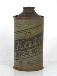 1959 Kato Lager Beer 12oz 171-Unpictured Low Profile Cone Top Mankato Minnesota